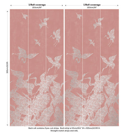 The Swoop Luxe Wallpaper - Silver Pink