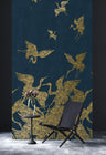 The Swoop Luxe Wallpaper - Blue Gold