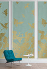 The Swoop Luxe Wallpaper - Sage Gold