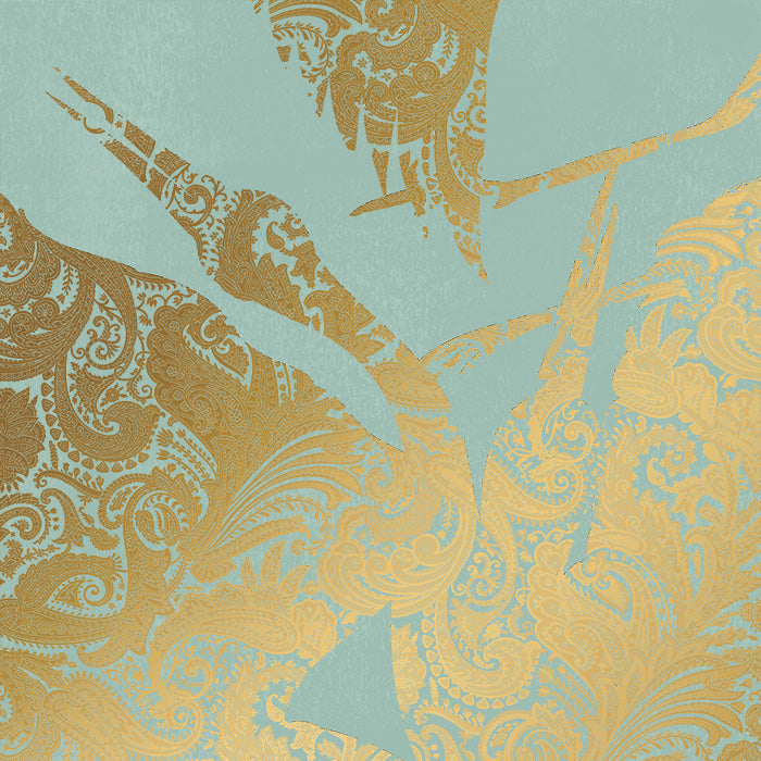 The Swoop Luxe Wallpaper - Sage Gold