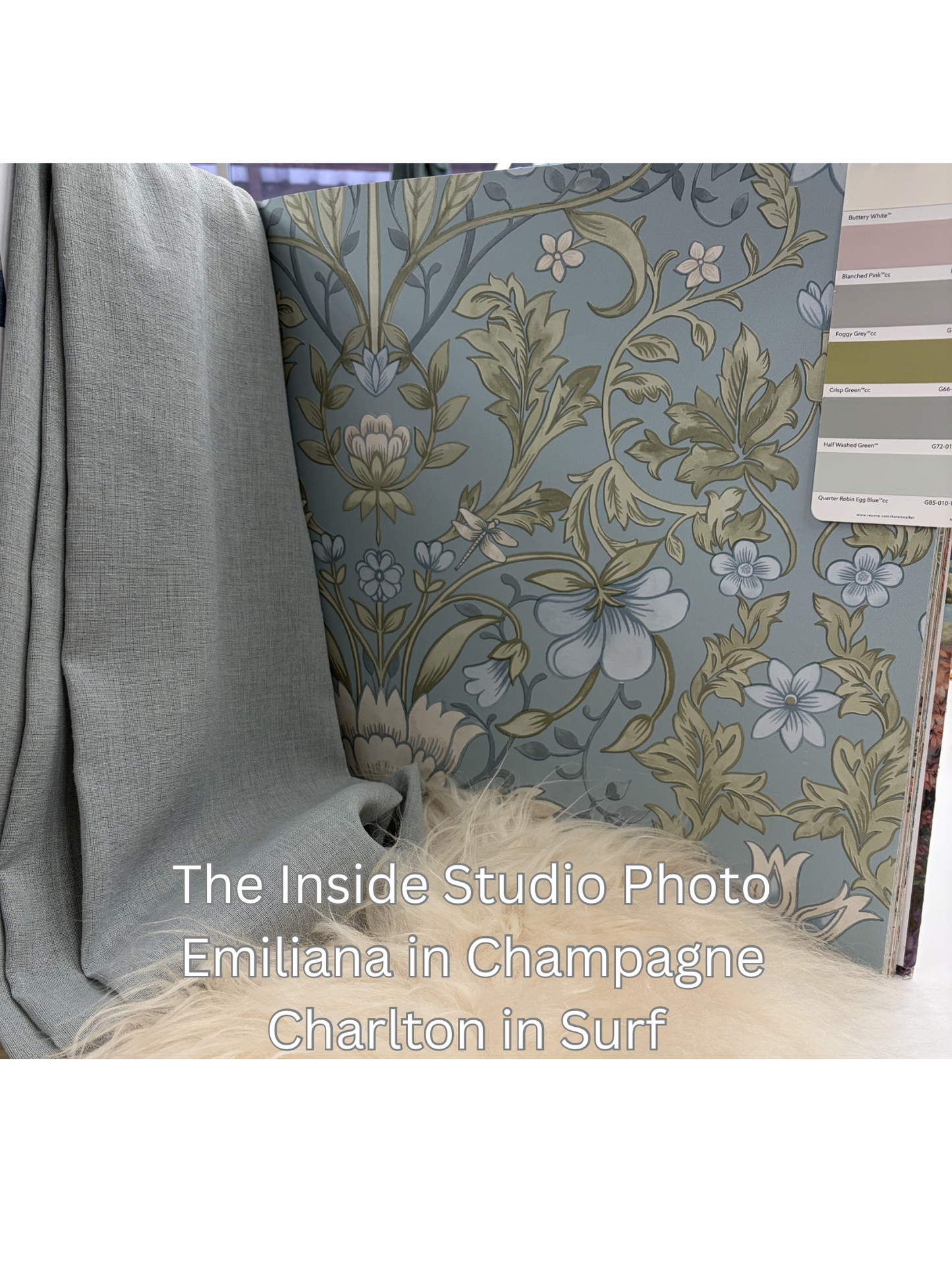 Emiliana - Trailing Floral Wallpaper - Soft Blue