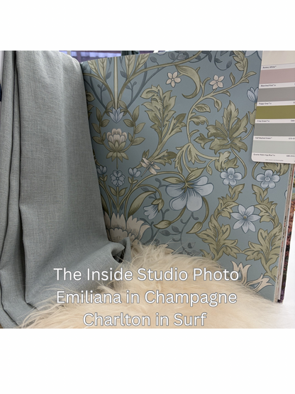 Emiliana - Trailing Floral Wallpaper - Soft Blue