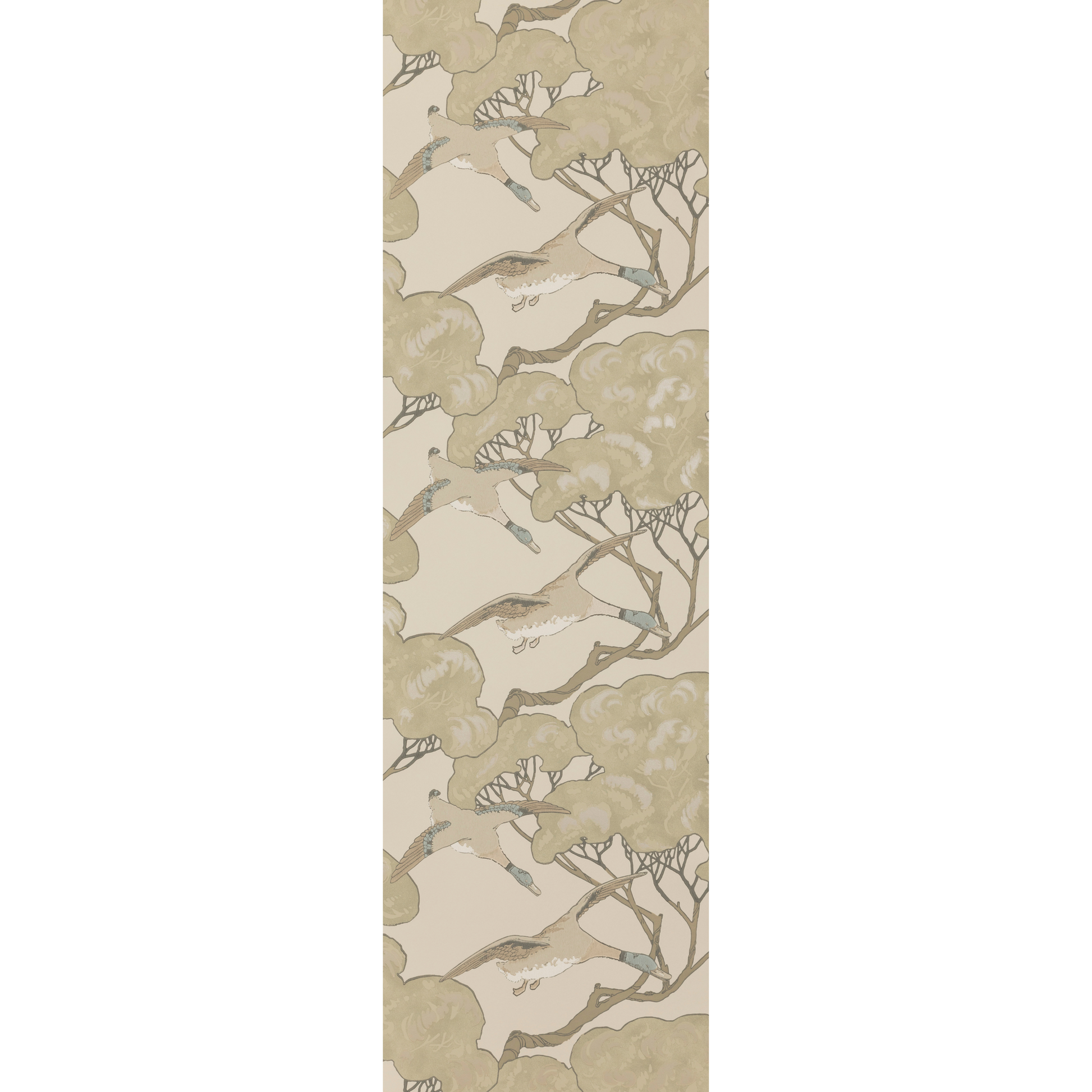 Flying Ducks Wallpaper - Silver Taupe flat pattern