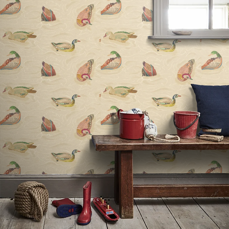 Duck Pond Wallpaper by Mulberry Home - Jewel
