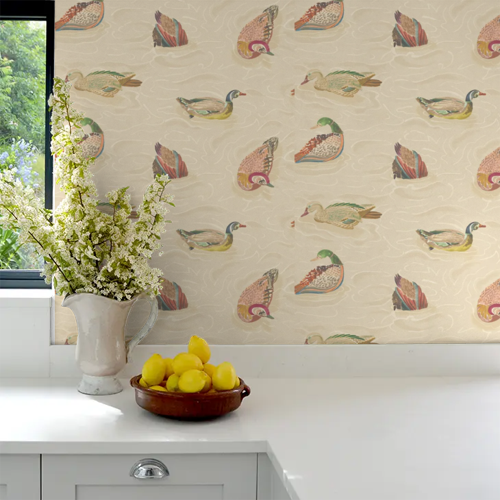 Duck Pond Wallpaper by Mulberry Home - Jewel
