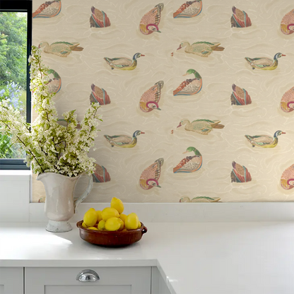 Duck Pond Wallpaper by Mulberry Home - Jewel