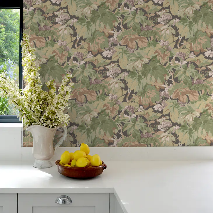 Country Walk Wallpaper by Mulberry Home - Charcoal