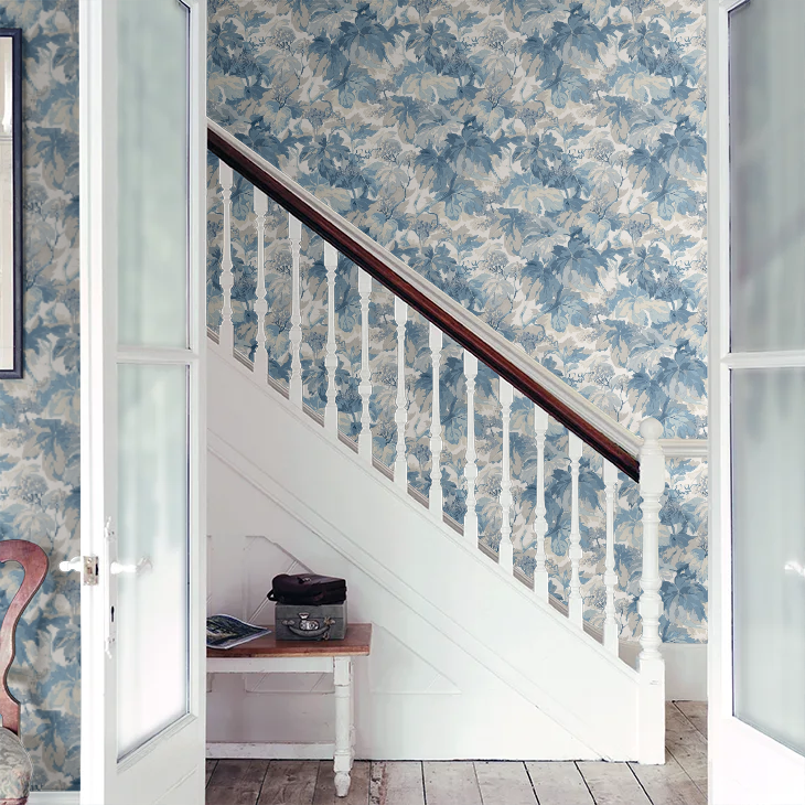 Country Walk Wallpaper by Mulberry Home - Blue