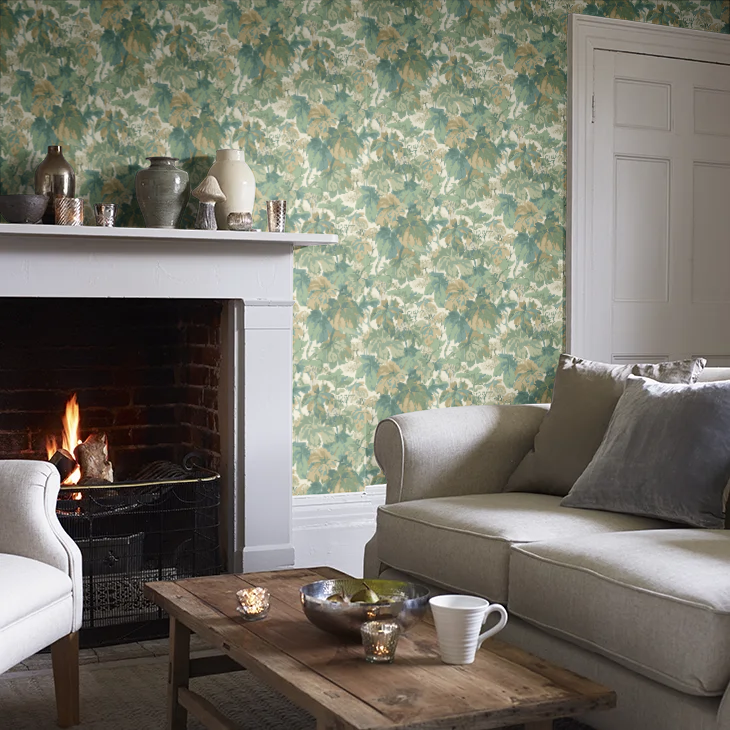 Country Walk Wallpaper by Mulberry Home - Emerald