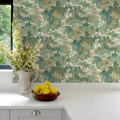 Country Walk Wallpaper by Mulberry Home - Emerald