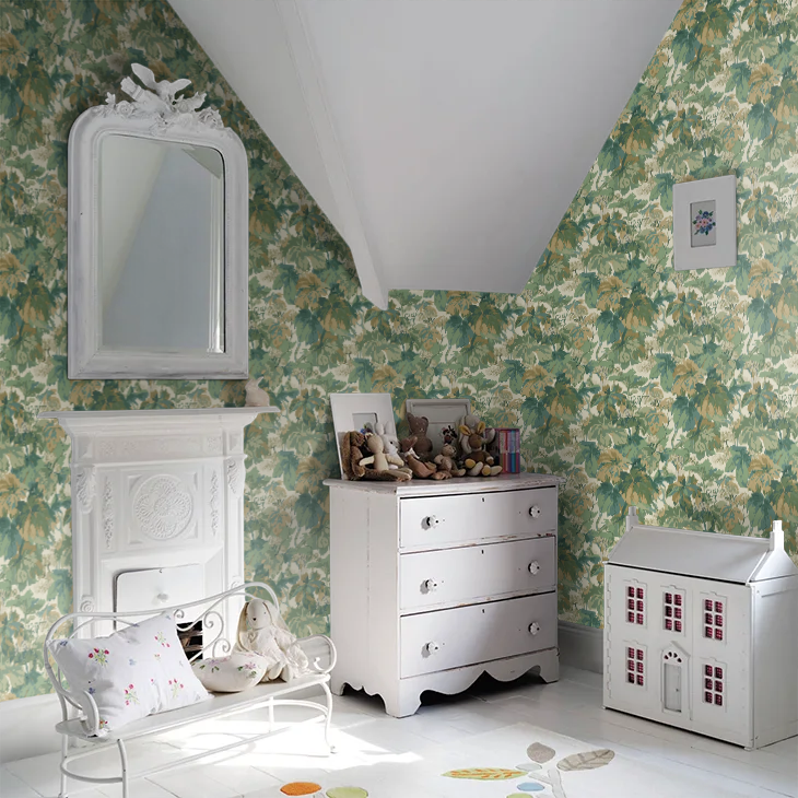 Country Walk Wallpaper by Mulberry Home - Emerald