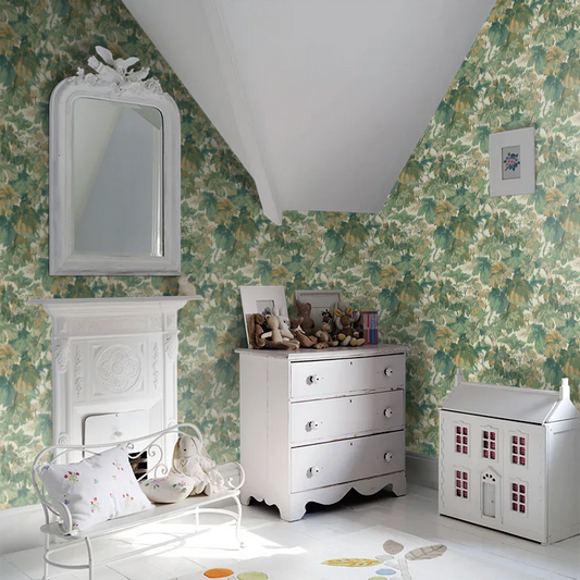 Country Walk Wallpaper by Mulberry Home - Emerald