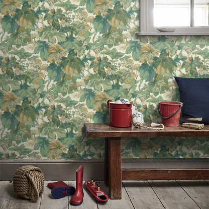 Country Walk Wallpaper by Mulberry Home - Emerald
