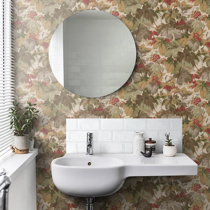 Country Walk Wallpaper by Mulberry Home - Red/Green