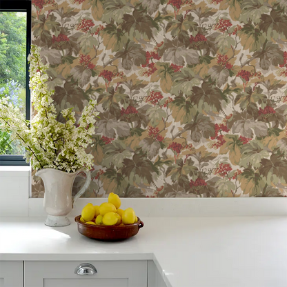 Country Walk Wallpaper by Mulberry Home - Red/Green