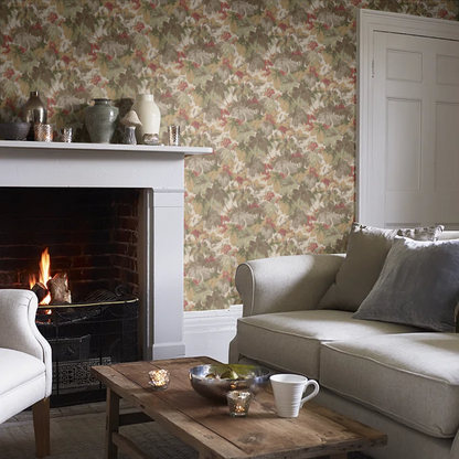 Country Walk Wallpaper by Mulberry Home - Red/Green