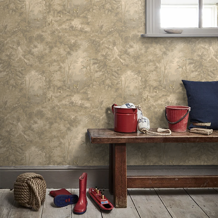 Mulberry Woodland Wallpaper by Mulberry Home - Woodsmoke