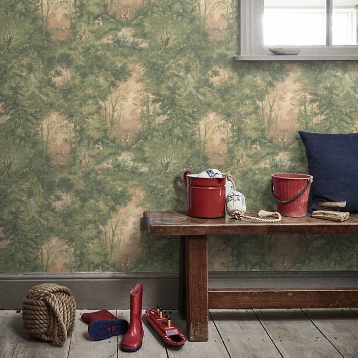 Mulberry Woodland Wallpaper by Mulberry Home - Sunrise
