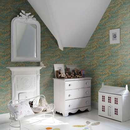 End Paper by Mulberry Home Wallpaper - Teal