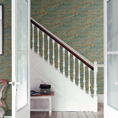 End Paper by Mulberry Home Wallpaper - Teal