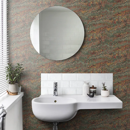 End Paper by Mulberry Home Wallpaper - Red/Green