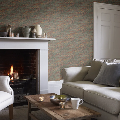 End Paper by Mulberry Home Wallpaper - Red/Green