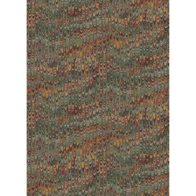 End Paper by Mulberry Home Wallpaper - Red/Green