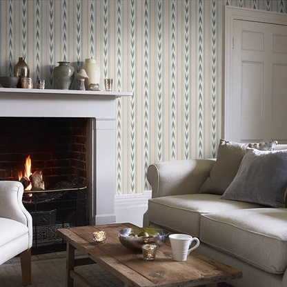Newport Stripe by Mulberry Home Wallpaper - Blue/Red