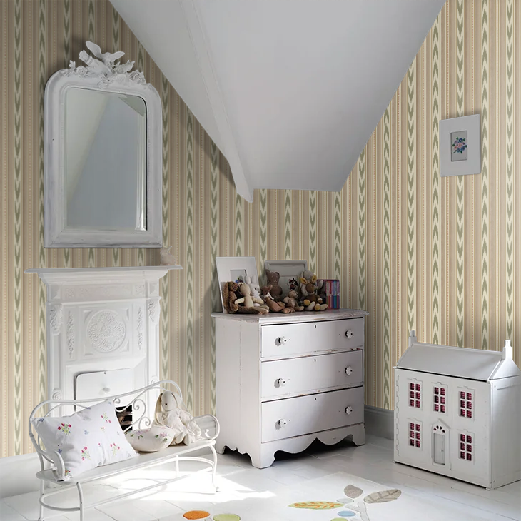 Newport Stripe by Mulberry Home Wallpaper - Lovat