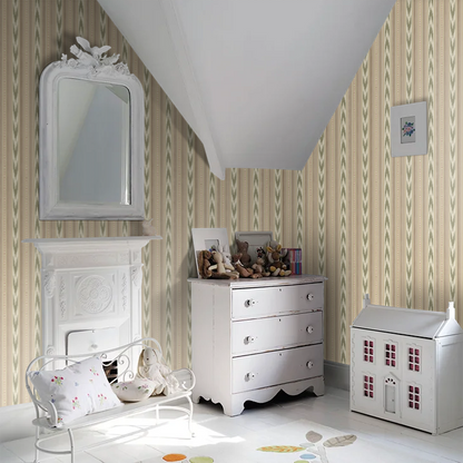 Newport Stripe by Mulberry Home Wallpaper - Lovat
