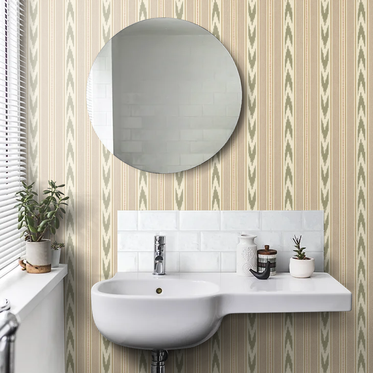Newport Stripe by Mulberry Home Wallpaper - Lovat