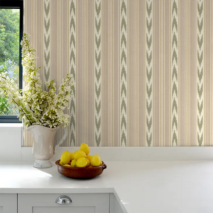 Newport Stripe by Mulberry Home Wallpaper - Lovat