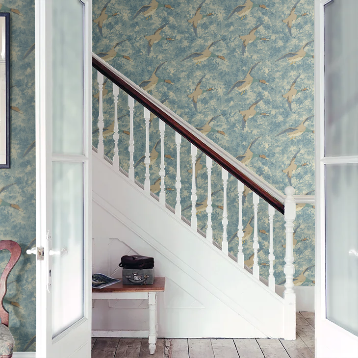 Forest Ducks by Mulberry Home Wallpaper - Blue