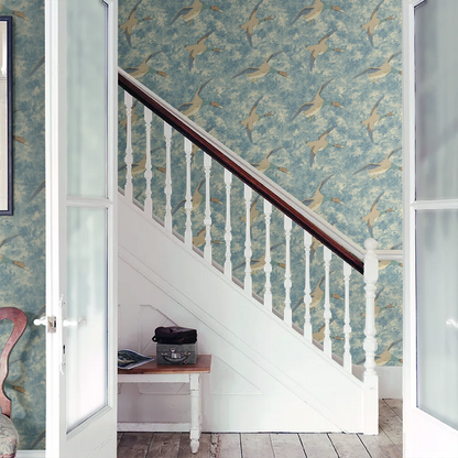 Forest Ducks by Mulberry Home Wallpaper - Blue