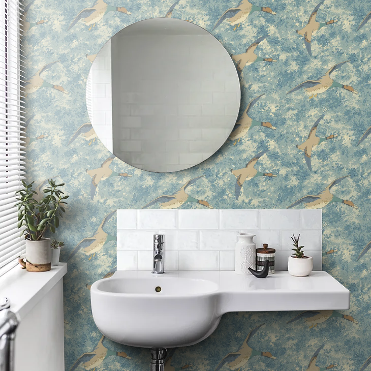 Forest Ducks by Mulberry Home Wallpaper - Blue