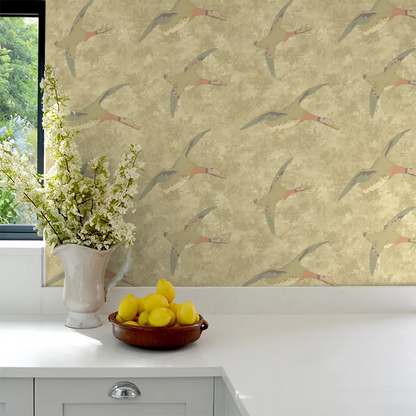 Forest Ducks by Mulberry Home Wallpaper - Parchment