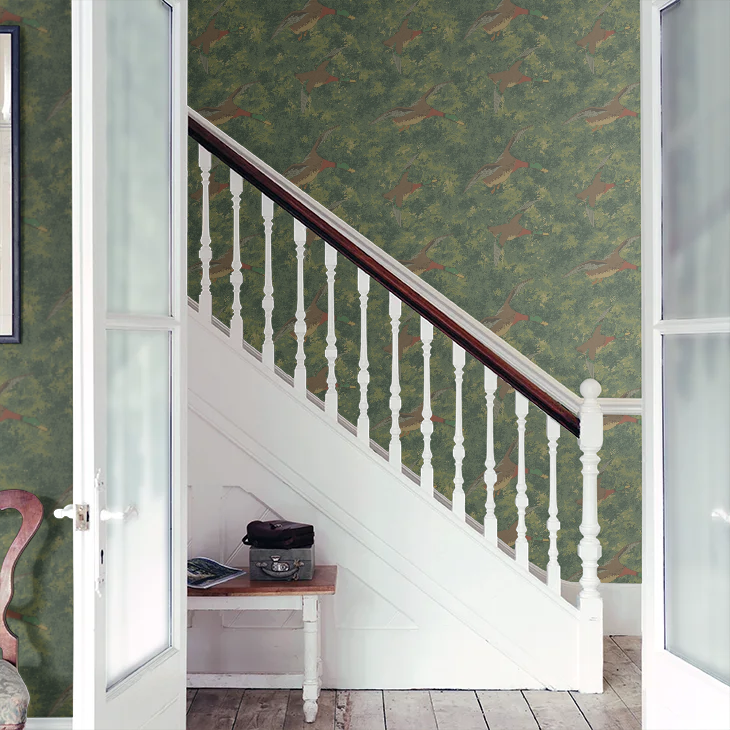 Forest Ducks by Mulberry Home Wallpaper - Emerald