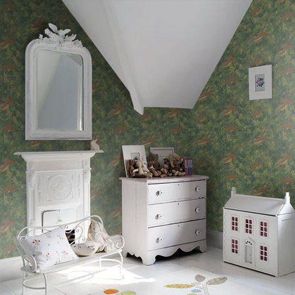 Forest Ducks by Mulberry Home Wallpaper - Emerald