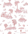 Finland Toile - Scandinavian Wallpaper - Red