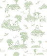 Finland Toile - Scandinavian Wallpaper - Green