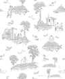 Finland Toile - Scandinavian Wallpaper - Black & White