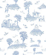 Finland Toile - Scandinavian Wallpaper - Blue
