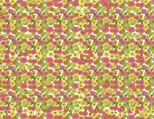 Flower Power Custom Sized Wallpaper Mural (per m2) - Pink