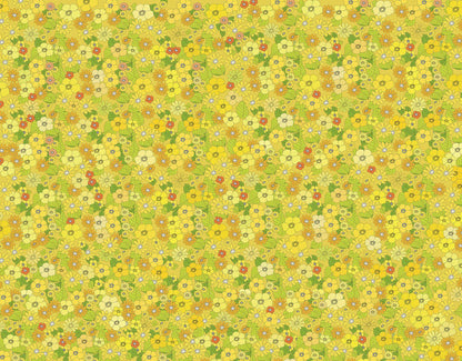 Flower Power Custom Sized Wallpaper Mural (per m2) - Yellow