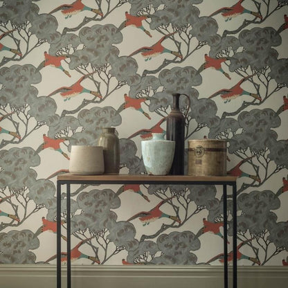 Grand Flying Ducks Wallpaper - Coral Clay