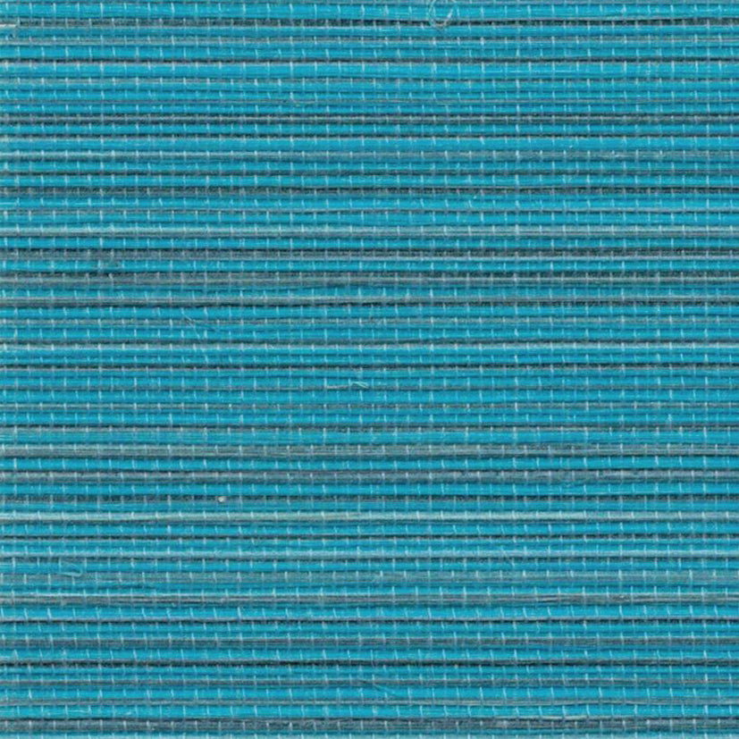 Sample - Agave Grasscloth Wallpaper - 12 Colours - Peacock Blue