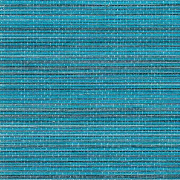 Sample - Agave Grasscloth Wallpaper - 12 Colours - Peacock Blue