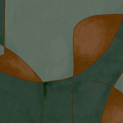 Op'art Geometric Wallpaper - Green/Copper