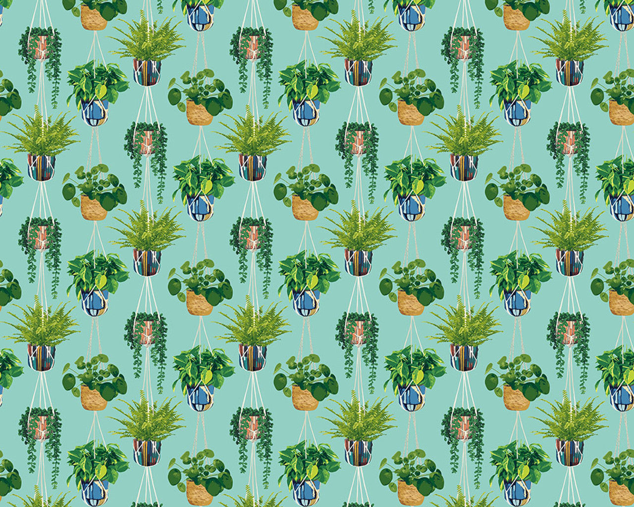Houseplant Wallpaper - Cerulean Twist