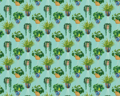 Houseplant Wallpaper - Cerulean Twist
